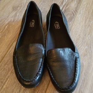 EUC black leather loafers